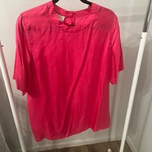 Roman’s Silk hot pink women’s shirt. New. Never worn. Size XL